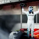 BAKU CITY CIRCUIT, AZERBAIJAN - APRIL 28: Valtteri Bottas, Mercedes AMG F1 celebrates in Parc Ferme during the Azerbaijan GP at Baku City Circuit on April 28, 2019 in Baku City Circuit, Azerbaijan. (Photo by Glenn Dunbar / LAT Images)