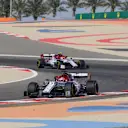 BAHRAIN INTERNATIONAL CIRCUIT, BAHRAIN - MARCH 29: Kimi Raikkonen, Alfa Romeo Racing C38, leads Antonio Giovinazzi, Alfa Romeo Racing C38 during the Bahrain GP at Bahrain International Circuit on March 29, 2019 in Bahrain International Circuit, Bahrain. (Photo by Jerry Andre / Sutton Images)