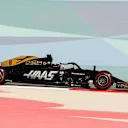 BAHRAIN INTERNATIONAL CIRCUIT, BAHRAIN - MARCH 29: Romain Grosjean, Haas VF-19 during the Bahrain GP at Bahrain International Circuit on March 29, 2019 in Bahrain International Circuit, Bahrain. (Photo by Zak Mauger / LAT Images)