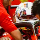 BAHRAIN INTERNATIONAL CIRCUIT, BAHRAIN - MARCH 29: Sebastian Vettel, Ferrari during the Bahrain GP at Bahrain International Circuit on March 29, 2019 in Bahrain International Circuit, Bahrain. (Photo by Zak Mauger / LAT Images)