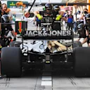 BAHRAIN INTERNATIONAL CIRCUIT, BAHRAIN - MARCH 30: Kevin Magnussen, Haas VF-19, in the pits during practice during the Bahrain GP at Bahrain International Circuit on March 30, 2019 in Bahrain International Circuit, Bahrain. (Photo by Jerry Andre / Sutton Images)