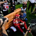 BAHRAIN INTERNATIONAL CIRCUIT, BAHRAIN - MARCH 31: Charles Leclerc, Ferrari speaks with the media on the grid during the Bahrain GP at Bahrain International Circuit on March 31, 2019 in Bahrain International Circuit, Bahrain. (Photo by Simon Galloway / Sutton Images)