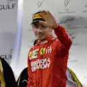 BAHRAIN INTERNATIONAL CIRCUIT, BAHRAIN - MARCH 31: Charles Leclerc, Ferrari, 3rd position during the Bahrain GP at Bahrain International Circuit on March 31, 2019 in Bahrain International Circuit, Bahrain. (Photo by Mark Sutton / Sutton Images)
