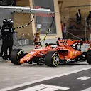 BAHRAIN INTERNATIONAL CIRCUIT, BAHRAIN - MARCH 31: Sebastian Vettel, Ferrari SF90, comes in for a pit stop to replace his front wing during the Bahrain GP at Bahrain International Circuit on March 31, 2019 in Bahrain International Circuit, Bahrain. (Photo by Mark Sutton / Sutton Images)