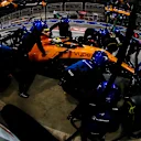 BAHRAIN INTERNATIONAL CIRCUIT, BAHRAIN - MARCH 31: Lando Norris, McLaren MCL34, makes a pit stop during the Bahrain GP at Bahrain International Circuit on March 31, 2019 in Bahrain International Circuit, Bahrain. (Photo by Steven Tee / LAT Images)