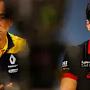 SPA-FRANCORCHAMPS, BELGIUM - AUGUST 30: Toyoharu Tanabe, F1 Technical Director, Honda, and Cyril Abiteboul, Managing Director, Renault F1 Team during the Belgian GP at Spa-Francorchamps on August 30, 2019 in Spa-Francorchamps, Belgium. (Photo by Andy Hone / LAT Images)