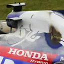 SAO PAULO, BRAZIL - NOVEMBER 15: The car of Daniil Kvyat of Russia and Scuderia Toro Rosso is seen after he crashed  during practice for the F1 Grand Prix of Brazil at Autodromo Jose Carlos Pace on November 15, 2019 in Sao Paulo, Brazil. (Photo by Charles Coates/Getty Images)