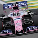 SAO PAULO, BRAZIL - NOVEMBER 15: Sergio Perez of Mexico driving the (11) Racing Point RP19 Mercedes on track during practice for the F1 Grand Prix of Brazil at Autodromo Jose Carlos Pace on November 15, 2019 in Sao Paulo, Brazil. (Photo by Mark Thompson/Getty Images)