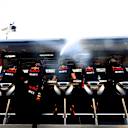 SAO PAULO, BRAZIL - NOVEMBER 16: The Red Bull Racing pitwall is seen during qualifying for the F1 Grand Prix of Brazil at Autodromo Jose Carlos Pace on November 16, 2019 in Sao Paulo, Brazil. (Photo by Mark Thompson/Getty Images)