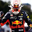 SAO PAULO, BRAZIL - NOVEMBER 16: Pole position qualifier Max Verstappen of Netherlands and Red Bull Racing celebrates in parc ferme during qualifying for the F1 Grand Prix of Brazil at Autodromo Jose Carlos Pace on November 16, 2019 in Sao Paulo, Brazil. (Photo by Will Taylor-Medhurst/Getty Images)