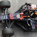 SAO PAULO, BRAZIL - NOVEMBER 17: Race winner Max Verstappen of Netherlands and Red Bull Racing celebrates in parc ferme during the F1 Grand Prix of Brazil at Autodromo Jose Carlos Pace on November 17, 2019 in Sao Paulo, Brazil. (Photo by Robert Cianflone/Getty Images)