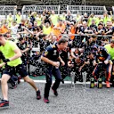SAO PAULO, BRAZIL - NOVEMBER 17: Race winner Max Verstappen of Netherlands and Red Bull Racing and his team celebrate after the F1 Grand Prix of Brazil at Autodromo Jose Carlos Pace on November 17, 2019 in Sao Paulo, Brazil. (Photo by Mark Thompson/Getty Images)