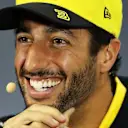 SAO PAULO, BRAZIL - NOVEMBER 14: Daniel Ricciardo of Australia and Renault Sport F1 talks in the Drivers Press Conference during previews ahead of the F1 Grand Prix of Brazil at Autodromo Jose Carlos Pace on November 14, 2019 in Sao Paulo, Brazil. (Photo by Robert Cianflone/Getty Images)
