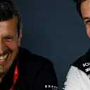 CIRCUIT GILLES-VILLENEUVE, CANADA - JUNE 07: Guenther Steiner, Team Principal, Haas F1, and Toto Wolff, Executive Director (Business), Mercedes AMG, in the Team Principals Press Conference during the Canadian GP at Circuit Gilles-Villeneuve on June 07, 2019 in Circuit Gilles-Villeneuve, Canada. (Photo by Zak Mauger / LAT Images)
