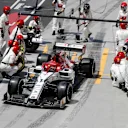 CIRCUIT GILLES-VILLENEUVE, CANADA - JUNE 09: Kimi Raikkonen, Alfa Romeo Racing C38, leaves his pit box after a stop during the Canadian GP at Circuit Gilles-Villeneuve on June 09, 2019 in Circuit Gilles-Villeneuve, Canada. (Photo by Steven Tee / LAT Images)