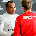 CIRCUIT GILLES-VILLENEUVE, CANADA - JUNE 09: Lewis Hamilton, Mercedes AMG F1, 1st position, shakes hands with Sebastian Vettel, Ferrari, 2nd position, after the race during the Canadian GP at Circuit Gilles-Villeneuve on June 09, 2019 in Circuit Gilles-Villeneuve, Canada. (Photo by Steven Tee / LAT Images)