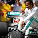 CIRCUIT GILLES-VILLENEUVE, CANADA - JUNE 09: Lewis Hamilton, Mercedes AMG F1, 1st position, i Parc Ferme during the Canadian GP at Circuit Gilles-Villeneuve on June 09, 2019 in Circuit Gilles-Villeneuve, Canada. (Photo by Glenn Dunbar / LAT Images)