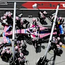 CIRCUIT GILLES-VILLENEUVE, CANADA - JUNE 09: Sergio Perez, Racing Point RP19, akes a pit stop during the Canadian GP at Circuit Gilles-Villeneuve on June 09, 2019 in Circuit Gilles-Villeneuve, Canada. (Photo by Steven Tee / LAT Images)