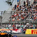 CIRCUIT GILLES-VILLENEUVE, CANADA - JUNE 09: Antonio Giovinazzi, Alfa Romeo Racing C38, spins as Carlos Sainz Jr., McLaren MCL34, passes during the Canadian GP at Circuit Gilles-Villeneuve on June 09, 2019 in Circuit Gilles-Villeneuve, Canada. (Photo by Glenn Dunbar / LAT Images)
