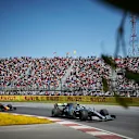 CIRCUIT GILLES-VILLENEUVE, CANADA - JUNE 09: Valtteri Bottas, Mercedes AMG W10, leads Max Verstappen, Red Bull Racing RB15 during the Canadian GP at Circuit Gilles-Villeneuve on June 09, 2019 in Circuit Gilles-Villeneuve, Canada. (Photo by Steve Etherington / LAT Images)