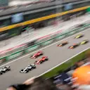 SHANGHAI INTERNATIONAL CIRCUIT, CHINA - APRIL 14: Valtteri Bottas, Mercedes AMG W10, Lewis Hamilton, Mercedes AMG F1 W10, Sebastian Vettel, Ferrari SF90 and Charles Leclerc, Ferrari SF90 at the start of the race during the Chinese GP at Shanghai International Circuit on April 14, 2019 in Shanghai International Circuit, China. (Photo by Zak Mauger / LAT Images)