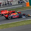 SHANGHAI INTERNATIONAL CIRCUIT, CHINA - APRIL 14: Sebastian Vettel, Ferrari SF90 and Max Verstappen, Red Bull Racing RB15 battle during the Chinese GP at Shanghai International Circuit on April 14, 2019 in Shanghai International Circuit, China. (Photo by Joe Portlock / LAT Images)