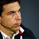SHANGHAI INTERNATIONAL CIRCUIT, CHINA - APRIL 12: Toto Wolff, Executive Director (Business), Mercedes AMG, in the Friday Press Conference during the Chinese GP at Shanghai International Circuit on April 12, 2019 in Shanghai International Circuit, China. (Photo by Andy Hone / LAT Images)