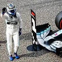 SHANGHAI INTERNATIONAL CIRCUIT, CHINA - APRIL 13: Valtteri Bottas, Mercedes AMG F1, celebrates pole position during the Chinese GP at Shanghai International Circuit on April 13, 2019 in Shanghai International Circuit, China. (Photo by Andy Hone / LAT Images)