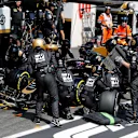 CIRCUIT PAUL RICARD, FRANCE - JUNE 23: Romain Grosjean, Haas VF-19, makes a pit stop during the French GP at Circuit Paul Ricard on June 23, 2019 in Circuit Paul Ricard, France. (Photo by Steven Tee / LAT Images)