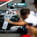 CIRCUIT PAUL RICARD, FRANCE - JUNE 23: Lewis Hamilton, Mercedes AMG F1 W10, 1st position, arrives in Parc Ferme during the French GP at Circuit Paul Ricard on June 23, 2019 in Circuit Paul Ricard, France. (Photo by Andy Hone / LAT Images)