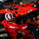 CIRCUIT PAUL RICARD, FRANCE - JUNE 23: Charles Leclerc, Ferrari, 3rd position, celebrates with his team in Parc Ferme during the French GP at Circuit Paul Ricard on June 23, 2019 in Circuit Paul Ricard, France. (Photo by Zak Mauger / LAT Images)