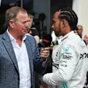 CIRCUIT PAUL RICARD, FRANCE - JUNE 23: Martin Brundle, Sky Sports F1, interviews Lewis Hamilton, Mercedes AMG F1, 1st position, after the race during the French GP at Circuit Paul Ricard on June 23, 2019 in Circuit Paul Ricard, France. (Photo by Mark Sutton / Sutton Images)