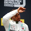 CIRCUIT PAUL RICARD, FRANCE - JUNE 23: Lewis Hamilton, Mercedes AMG F1, 1st position, on the podium during the French GP at Circuit Paul Ricard on June 23, 2019 in Circuit Paul Ricard, France. (Photo by Joe Portlock / LAT Images)