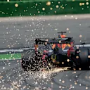 HOCKENHEIMRING, GERMANY - JULY 27: Sparks fly from the car of Max Verstappen, Red Bull Racing RB15 during the German GP at Hockenheimring on July 27, 2019 in Hockenheimring, Germany. (Photo by Jerry Andre / LAT Images)