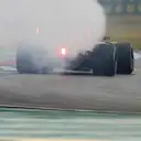 HOCKENHEIMRING, GERMANY - JULY 28: Smoke coming out the back of Daniel Ricciardo, Renault R.S.19 during the German GP at Hockenheimring on July 28, 2019 in Hockenheimring, Germany. (Photo by Zak Mauger / LAT Images)