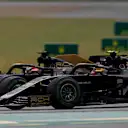 HOCKENHEIMRING, GERMANY - JULY 28: Kevin Magnussen, Haas VF-19 and Romain Grosjean, Haas VF-19 battle during the German GP at Hockenheimring on July 28, 2019 in Hockenheimring, Germany. (Photo by Zak Mauger / LAT Images)