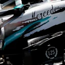 HOCKENHEIMRING, GERMANY - JULY 25: Mercedes AMG F1 W10 with special 125th year in motorsport livery during the German GP at Hockenheimring on July 25, 2019 in Hockenheimring, Germany. (Photo by Zak Mauger / LAT Images)