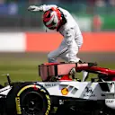 SILVERSTONE, UNITED KINGDOM - JULY 12: Kimi Raikkonen, Alfa Romeo Racing C38 stop on track during the British GP at Silverstone on July 12, 2019 in Silverstone, United Kingdom. (Photo by Dom Romney / LAT Images)
