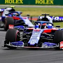 SILVERSTONE, UNITED KINGDOM - JULY 12: Daniil Kvyat, Toro Rosso STR14, leads Alexander Albon, Toro Rosso STR14 during the British GP at Silverstone on July 12, 2019 in Silverstone, United Kingdom. (Photo by Gareth Harford / Sutton Images)