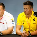 SILVERSTONE, UNITED KINGDOM - JULY 12: Zak Brown, Executive Director, McLaren, and Marcin Budkowski, Renault F1 Team, in the team principals Press Conference during the British GP at Silverstone on July 12, 2019 in Silverstone, United Kingdom. (Photo by Andy Hone / LAT Images)