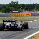 SILVERSTONE, UNITED KINGDOM - JULY 14: Tyre of Romain Grosjean, Haas VF-19 leaves his car during the British GP at Silverstone on July 14, 2019 in Silverstone, United Kingdom. (Photo by Zak Mauger / LAT Images)