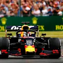 SILVERSTONE, UNITED KINGDOM - JULY 14: Max Verstappen, Red Bull Racing RB15, spins after a crash with Sebastian Vettel, Ferrari SF90 during the British GP at Silverstone on July 14, 2019 in Silverstone, United Kingdom. (Photo by Andy Hone / LAT Images)