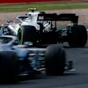 SILVERSTONE, UNITED KINGDOM - JULY 14: Valtteri Bottas, Mercedes AMG W10, leads Lewis Hamilton, Mercedes AMG F1 W10 during the British GP at Silverstone on July 14, 2019 in Silverstone, United Kingdom. (Photo by Zak Mauger / LAT Images)