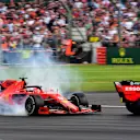 SILVERSTONE, UNITED KINGDOM - JULY 14: Sebastian Vettel, Ferrari SF90 running into the back of Max Verstappen, Red Bull Racing RB15 during the British GP at Silverstone on July 14, 2019 in Silverstone, United Kingdom. (Photo by Hasan Bratic / LAT Images)