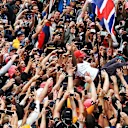 SILVERSTONE, UNITED KINGDOM - JULY 14: Lewis Hamilton, Mercedes AMG F1, 1st position during the British GP at Silverstone on July 14, 2019 in Silverstone, United Kingdom. (Photo by JEP / LAT Images)