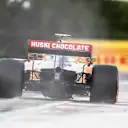 HUNGARORING, HUNGARY - AUGUST 03: Carlos Sainz, McLaren MCL34, kicks up cement dust during the Hungarian GP at Hungaroring on August 03, 2019 in Hungaroring, Hungary. (Photo by Sam Bloxham / LAT Images)