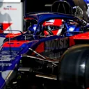 HUNGARORING, HUNGARY - AUGUST 03: Daniil Kvyat, Toro Rosso STR14, leaves the garage during the Hungarian GP at Hungaroring on August 03, 2019 in Hungaroring, Hungary. (Photo by Andy Hone / LAT Images)