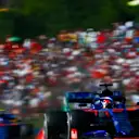 HUNGARORING, HUNGARY - AUGUST 04: Daniil Kvyat, Toro Rosso STR14 leads Alexander Albon, Toro Rosso STR14 during the Hungarian GP at Hungaroring on August 04, 2019 in Hungaroring, Hungary. (Photo by Andy Hone / LAT Images)