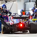 HUNGARORING, HUNGARY - AUGUST 04: Daniil Kvyat, Toro Rosso STR14, in the pits during the Hungarian GP at Hungaroring on August 04, 2019 in Hungaroring, Hungary. (Photo by Steven Tee / LAT Images)