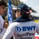 HUNGARORING, HUNGARY - AUGUST 04: Lance Stroll, Racing Point, and Sergio Perez, Racing Point during the Hungarian GP at Hungaroring on August 04, 2019 in Hungaroring, Hungary. (Photo by Sam Bloxham / LAT Images)